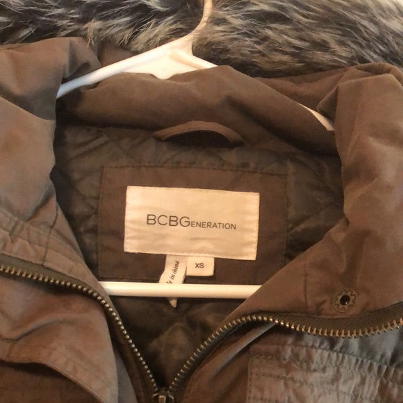 Olive XS BCBG Cargo Utility Coat - Picture 2 of 11